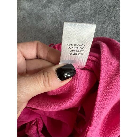 Vici Jumpsuit Womens Sz Large Pink Cropped Wide Leg Sleeveless Tie Shoulder NWT - Picture 6 of 11